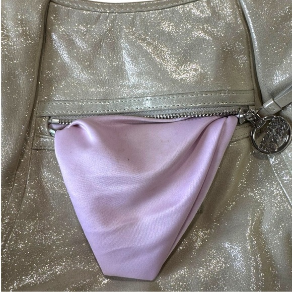 Rare Coach Poppy Metallic Champagne Leather Shoulder Hobo Bag Style 16374 - Picture 7 of 16